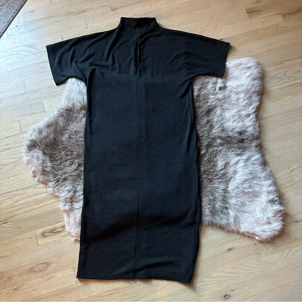 Zara Soft Cut Out Keyhole Dress - Dark Gray - Small